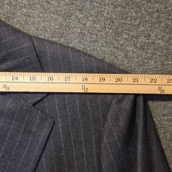 Brooks Brothers 346 Men's Size 46R Grey Pinstripe Wool Suit Pants 35 x 30